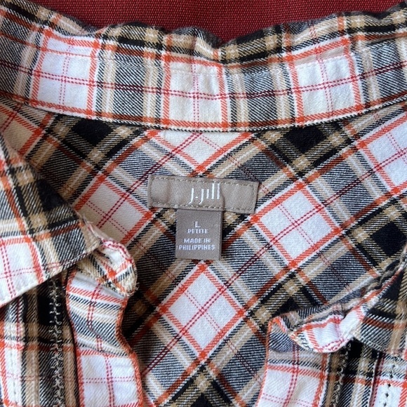 J Jill Plaid Button Down Large Petite - Picture 4 of 7